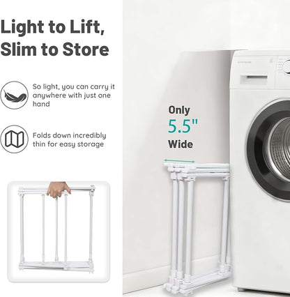 4 Tier Clothes Drying Rack Foldable | Foldable Clothing Drying Rack | Laundry Drying Rack Collapsible for Laundry Room, Dorm, Expandable Sturdy Metal Design | White 29"L x 11.5"W x 53"H