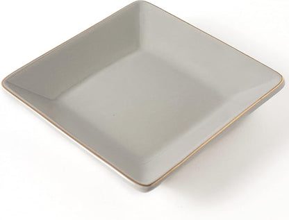 HANKOR Ceramic Jewelry Dish Tray, Decorative Trinket Tray Holder for Ring Earring Key, Gift for Women Girls, 4.7inch, Light Gray