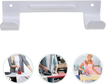 DOITOOL Ironing Board Rack Wall Mount with Dual Hooks Space Saving Iron Board Holder for Laundry Room Organization Compact 6.10X1.77X1.18 Inch