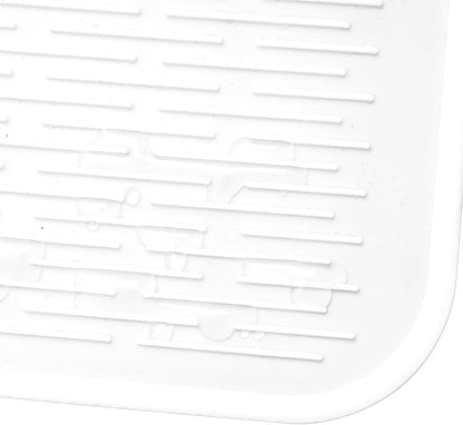 Silicone Dish Drying Mat for Multiple Usage,Easy clean,Eco-friendly,Heat-resistant Silicone Mat for Kitchen Counter or Sink,Refrigerator or Drawer Liner White 5XL 36inches x 18inches