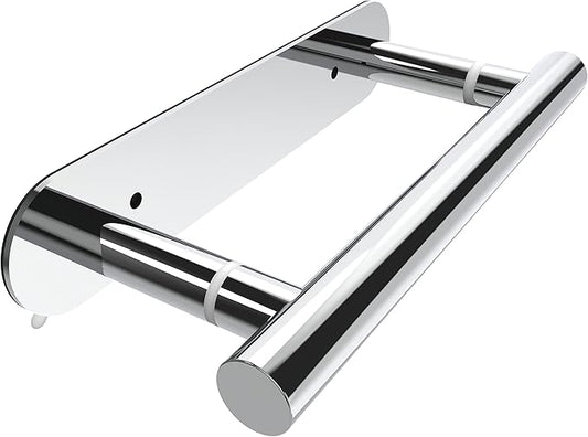 RUACQ Toilet Paper Holder, Self-Adhesive or Wall Mount, SUS304 Stainless Steel Rustproof Stick on Toilet Paper Roll Holder, No Drilling Bathroom Tissue Holder, Modern Pivoting Design (Chrome)