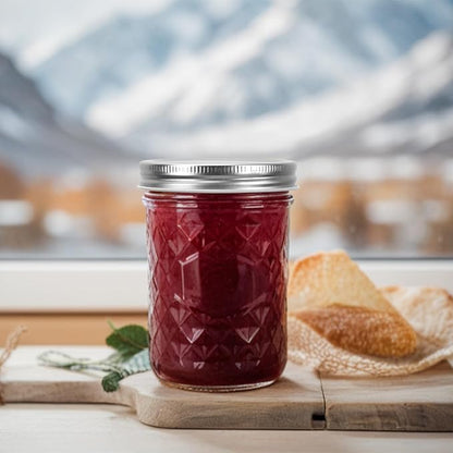 Eathtek 16oz Wide Mouth Glass Mason Jars 12 Pack, 480 ml Glass Canning Jars with Airtight Lids, Ideal for Salad, Meal Prep, Perserving,Pickling, Jam, Honey With Lids