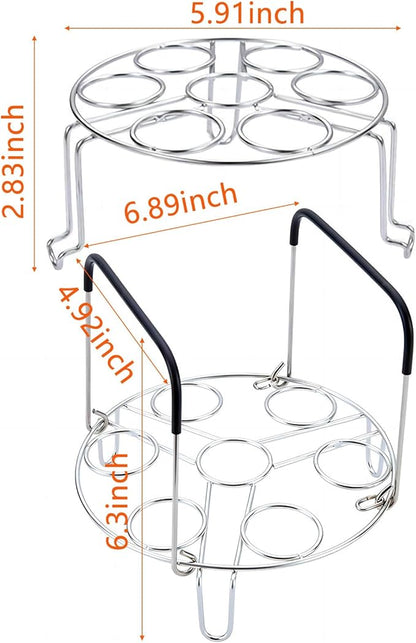 GREATLINK 2-Tier Stainless Steel Egg Holder with Silicone Handles, 14 Egg Capacity Stackable Rack for Refrigerator - Easy Grab Space Saving Organizer