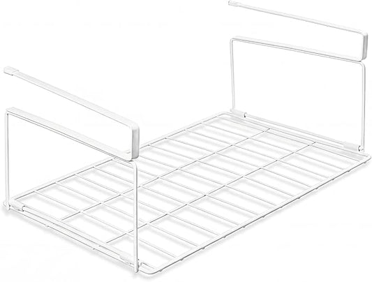 Under Shelf Basket Storage 1 Pack White | Space-Saving with Extra Layer | Lightweight & Quick to Install | Non-Slip | 14.8" D x 8.46" W