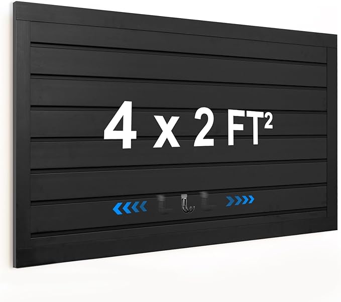 [4x2 Ft²] PVC Slat Wall Paneling, Adjustable Slatwall Panels with Coupling Structure, Slatted Wall Panel System with Customizable Storage Options, DIY Cutting & Easy-to-Install Slatwall Board Shelves