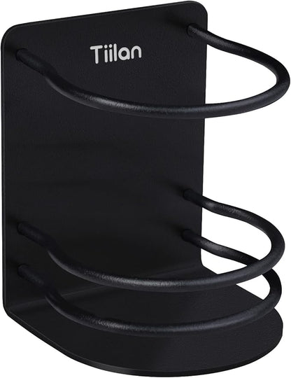 Tiilan Toothbrush Holder Wall Mounted, Bathroom Storage Stand for Razor, Toothpaste - Self Adhesive, Stainless Steel, Black