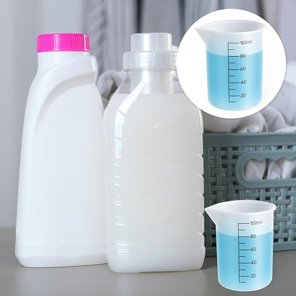 2pcs Silicone Laundry Detergent Measuring Cup Laundry Measuring Cup, Double-Sided Scale Silicone Dispenser Cups Reusable for Liquid Flexible Washable Liquid Detergent Cups for Home Dormitory Hotel