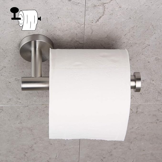 GERZ Bathroom Toilet Paper Holder SUS 304 Stainless Steel Tissue Paper Roll Holder Wall Mount, Brushed Finish