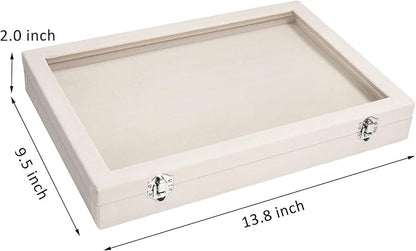Rings Organizer Tray 100 Slot Velvet Ring Earring Storage Box TranSparent Cover Jewelry Store Ring Display Box Jewelry Display Cabinet for Girl Wife Mother