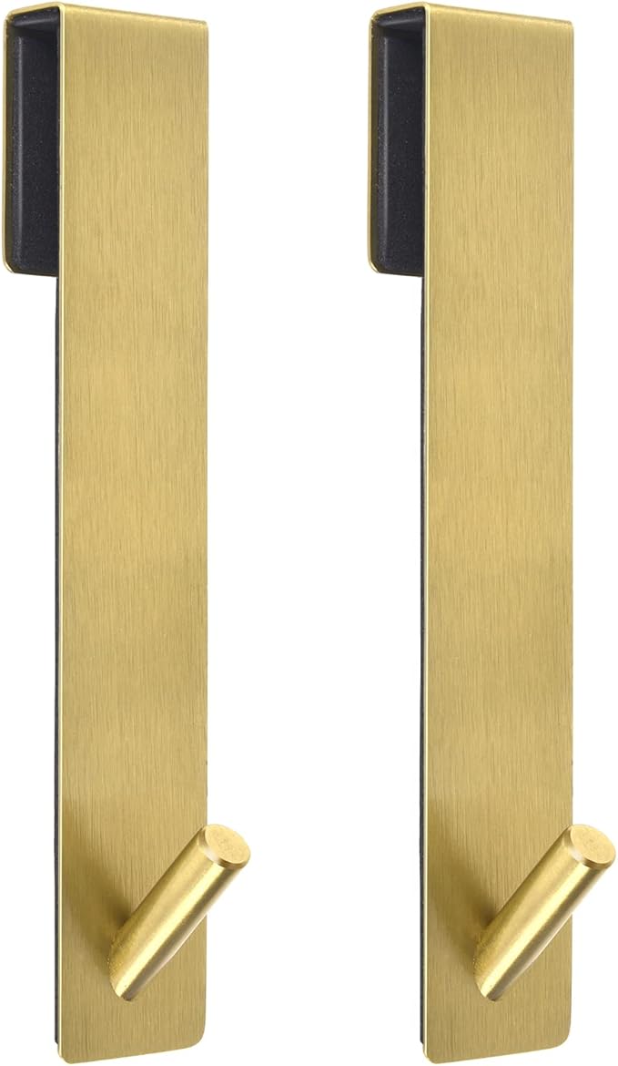 Kontoyo Shower Door Hooks(7.5 Inch),Extended Over Door Hooks for Bathroom Frameless Shower Door,Robe,Towel-2 Pack-Gold