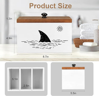 Tampon Holder for Bathroom,White Feminine Product Organizer,Girl Stuff Box for Bathroom,Pad and Tampon Organizer for Bathroom,Pad Holder for Bathroom,Shark Week Bathroom Organizer,Bathroom Accessories