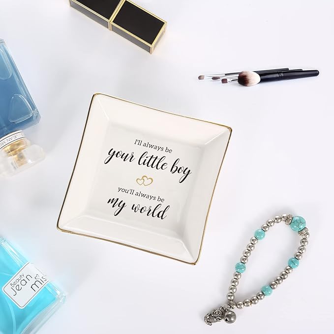 Gifts For Mom From Son,Ceramic Ring Dish Trinket Tray I Will Always Be Your Little Boy,I Love You,Your Son.Appreciate Mother Gifts for Mother's DAY Birthday Christmas Thanksgiving Valentine’s Day