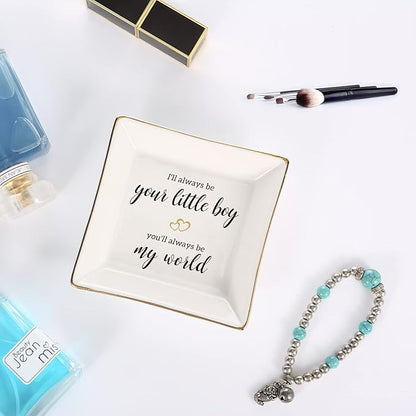 Gifts For Mom From Son,Ceramic Ring Dish Trinket Tray I Will Always Be Your Little Boy,I Love You,Your Son.Appreciate Mother Gifts for Mother's DAY Birthday Christmas Thanksgiving Valentine’s Day