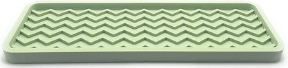 Happitasa Silicone Kitchen Sink Organizer Tray, Sponge Holder and Countertop Protector | Bathroom and Kitchen Soap Dish and Dispenser Tray (Pistachio, 12" x 4", 9.2 Ounces, Zigzag)