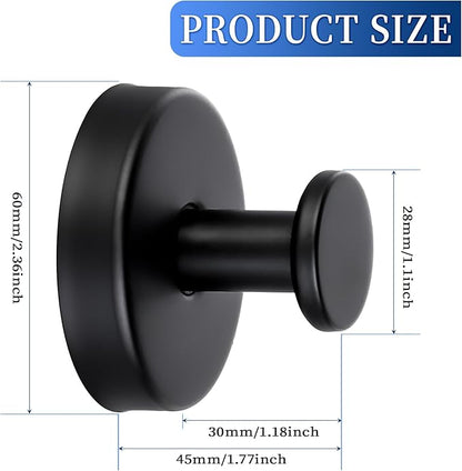 warlve Suction Cup Hooks No Drill Stainless Steel Shower Hooks Towel Hook Heavy Duty on Smooth and Non-Porous Surfaces in Bathrooms Kitchen Bedroom (2, Matte Black)
