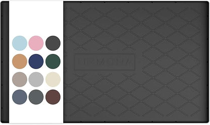 URMONA Under Sink Mat for Kitchen Waterproof, 19" x 12" Silicone Under Sink Mat for Shelf Liner Organizer, Cabinet Sink Protector Under Sink Liner for Bottom Kitchen, Bathroom(Black)