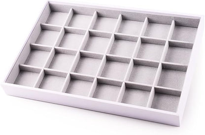 Oirlv Velvet Stackable Jewelry Trays Rings Display organizer Home Storage Trays (24 Grids)
