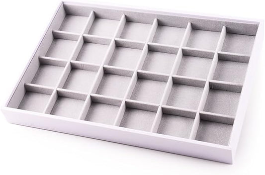 Oirlv Velvet Stackable Jewelry Trays Rings Display organizer Home Storage Trays (24 Grids)