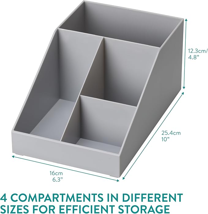 Navaris Coffee Station Organizer - 4 Compartment Coffee Bar for Sugar, Creamer, Cup, Tea - Office & Kitchen Countertop Organization