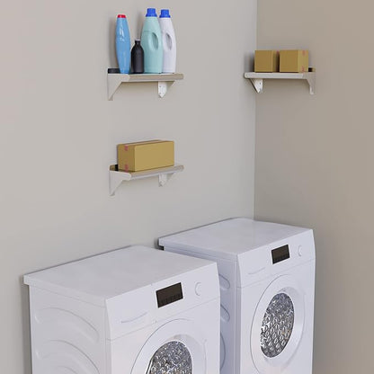 AmGood 6" X 16" Stainless Steel Wall Shelf | Metal Shelving | Garage, Laundry, Storage, Utility Room | Restaurant, Commercial Kitchen | NSF