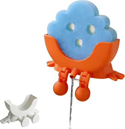 3D Printed Sink Sponge Holder, Peeing Scrub Sponges Holder with Drainage, Funny Storage Stand for Cute Smiley Sponge, Kitchen Sink Organizer Storage Accessory