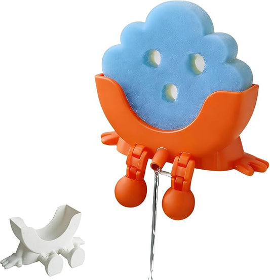 3D Printed Sink Sponge Holder, Peeing Scrub Sponges Holder with Drainage, Funny Storage Stand for Cute Smiley Sponge, Kitchen Sink Organizer Storage Accessory