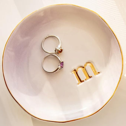 COLLECTIVE HOME - Ceramic Jewelry Tray, Decorative Trinket Dish for Rings Earrings Necklaces Bracelet Watch Keys, Birthday Mother's Day Christmas Gift for Women, 4.75", Colored Surface (M)