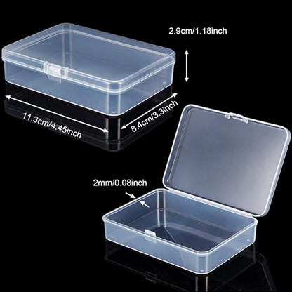 Jetec 6 Pieces Mini Plastic Clear Beads Storage Containers Box for Collecting Small Items, Beads, Jewelry, Business Cards, Game Pieces, Crafts (4.5 x 3.3 x 1.2 Inch)