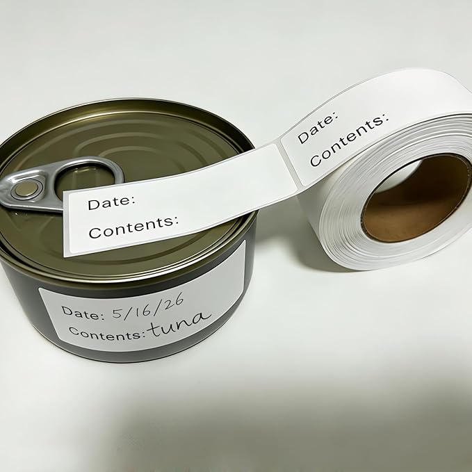 320Pcs Removable Freezer Labels, 1 x 3 in Food Labels to Write on Food Storage Stickers Date Label, Waterproof Oil Resistant Canning Jar Labels Freezer Paper Label, Clean Leaves No Residue