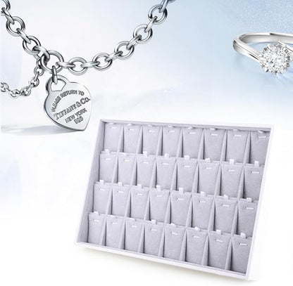 Oirlv Velvet Stackable Jewelry Tray 32 Grids Pendant Organizer Display Showcase Jewelry Storage Trays