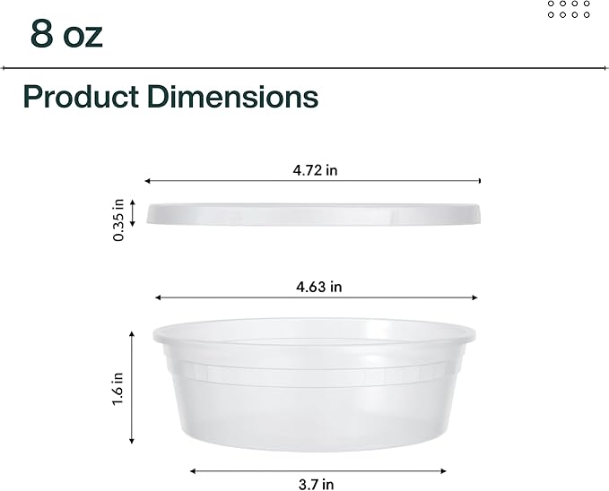 ProTakeOut Mixed Sizes Pack Heavy Duty Plastic Deli Containers | BPA-Free Food Storage with Airtight Leak‑Proof Lids | Microwave, Freezer & Dishwasher Safe Stackable (60 (20CT))