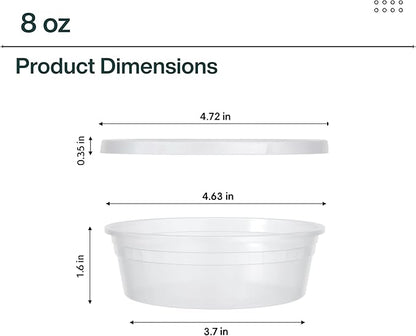 ProTakeOut Mixed Sizes Pack Heavy Duty Plastic Deli Containers | BPA-Free Food Storage with Airtight Leak‑Proof Lids | Microwave, Freezer & Dishwasher Safe Stackable (60 (20CT))