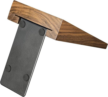 Luxdecor Walnut Book Ends Hold Heavy Books-7x6x5in Wood Bookends for Office Desk Non Skid, Decorative Walnut Bookend 2pack, Triangle Style