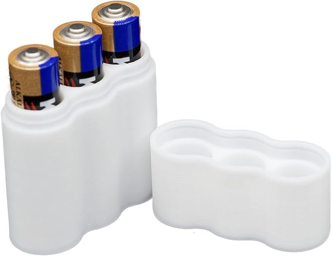 Slimline AAA Battery Case, Compact Durable TPU Organizer for Safe Storage & Home Organization – 2-Pack (Holds 3 Batteries)