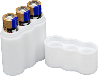 Slimline AAA Battery Case, Compact Durable TPU Organizer for Safe Storage & Home Organization – 2-Pack (Holds 3 Batteries)