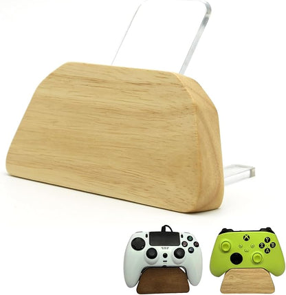 Solid wood gamepad stand, game equipment, controller stand, suitable for Xbox, PS4, PS5, is a good helper for organizing gamepads on the desk, and also the best gift for your son, husband, boyfriend