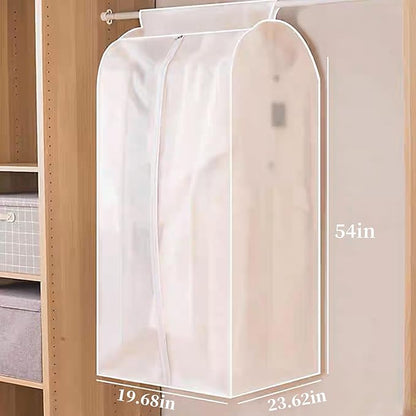 BAG WIZARD 54" Clear Garment Bags for Hanging Clothes, Suit Coat Cover for Closet Storage, Zipper Clothing Protector, Set of 2