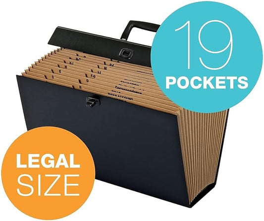 Pendaflex Globe-Weis 19-Pocket File Express Case (11170) (Colors May Vary),Assorted Colors, Legal