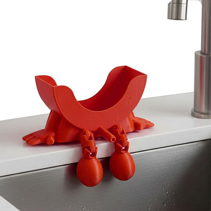 Sponge Holder for Scrub with Drainage, Smiley Sponge Holder for Sink, Keeps Your Sponge Dry, Smiling 3D Printed Holder Funny Sponges Holder for Daddy & Mummy, Kitchen Countertop Sink Draining (C#)