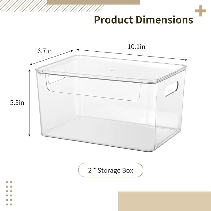 2pcs Trash Bag Holder Dispenser - Acrylic Trash Bag Dispenser Roll Holder, Garbage Bag Dispenser Under Sink with Lid for Kitchen Sinks, Cabinets