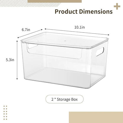 2pcs Trash Bag Holder Dispenser - Acrylic Trash Bag Dispenser Roll Holder, Garbage Bag Dispenser Under Sink with Lid for Kitchen Sinks, Cabinets