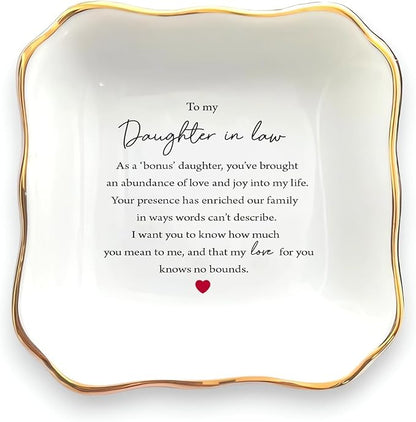 Mother In Law Gift: Ring Dish, Jewelry Dish for Daughter In Law's Birthday or Wedding