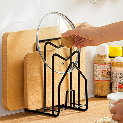 Poeland Kitchen Pantry Organizer Rack for Dinnerware, Bakeware, Cookware, Cutting Boards, Pan Lids