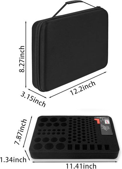 Battery Organizer Storage Case with Tester for AA AAA C D 9V Battery Holder 7 Batteries Variety Pack 111 Batteries Mesh Bag (Batteries Not Included) (black)