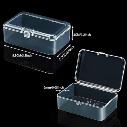 SATINIOR 24 Packs Small Clear Plastic Beads Storage Containers Box with Hinged Lid for Storage of Small Items, Crafts, Jewelry, Hardware (3.5 x 2.4 x 1.2 Inches)