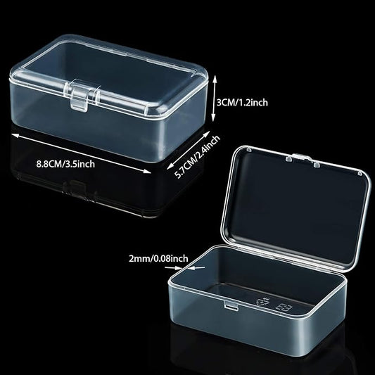 SATINIOR 24 Packs Small Clear Plastic Beads Storage Containers Box with Hinged Lid for Storage of Small Items, Crafts, Jewelry, Hardware (3.5 x 2.4 x 1.2 Inches)