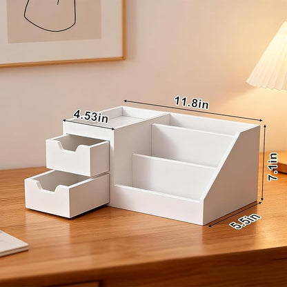 UUyuality Countertop Perfume & Makeup Organizer - Wooden Rack, Cologne Stand Shelves & Skincare Organizer for Bedroom Dresser, Organizador de Perfumes Estante para Perfumes (Middle, 01) (White, 01)