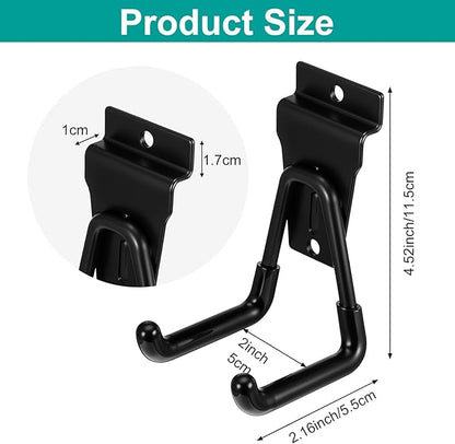 8 Pcs Slatwall Hooks, Heavy Duty Slat Wall Hangers Accessories for Garage and Retail Storage Organizers