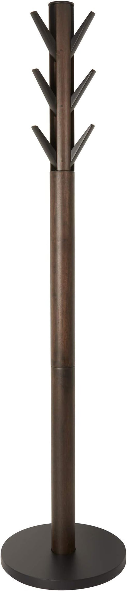 Umbra Flapper Coat Rack, Clothing Hanger, Umbrella Holder, and Hat Organizer, Great for Entryway, Black/Walnut (320361-048)