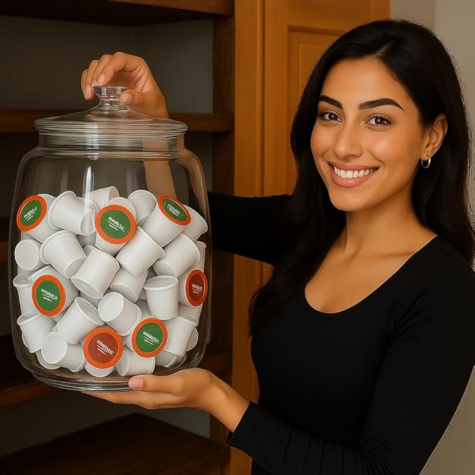 kitchentoolz 2.5 Gallon Extra Large Glass Cookie Jar with Airtight Lid – XL Clear Storage Container for Bulk Cookies, Candy, Flour, Dog Treats & More – Oversized Jar for Kitchen or Laundry Room
